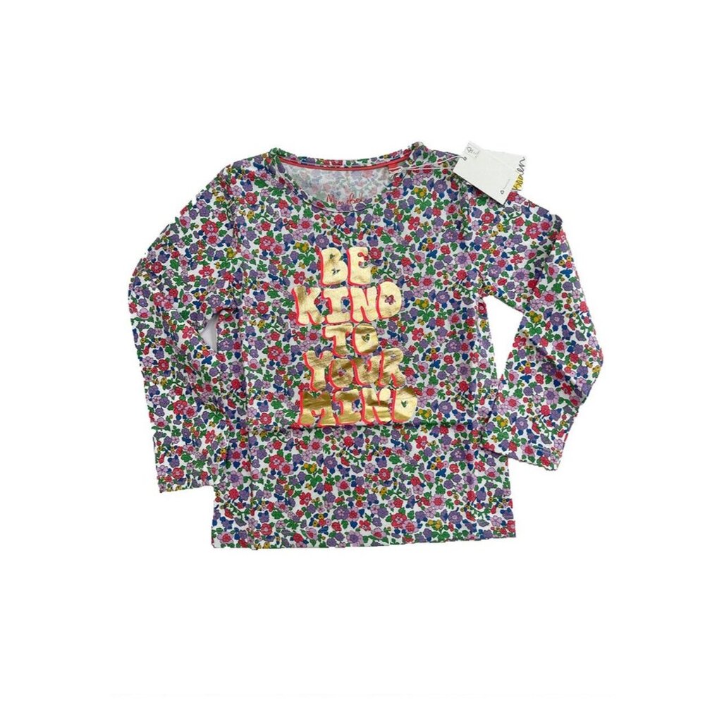SOLD NEW Mini Boden Metallic Be Kind Tee 5/6